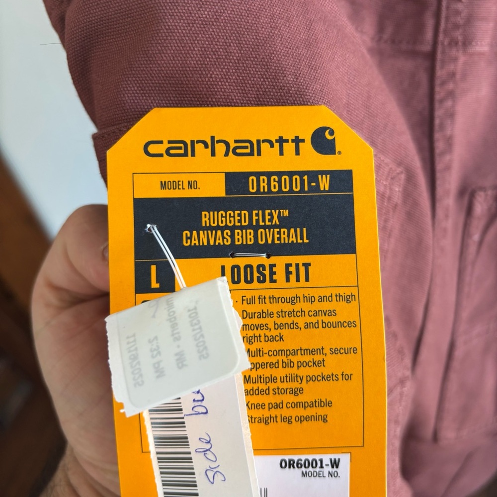 Carhartt NWT Women’s XS Rugged Flex Loose Fit Canvas Bib Overalls Maroon *NOTE - Picture 8 of 13